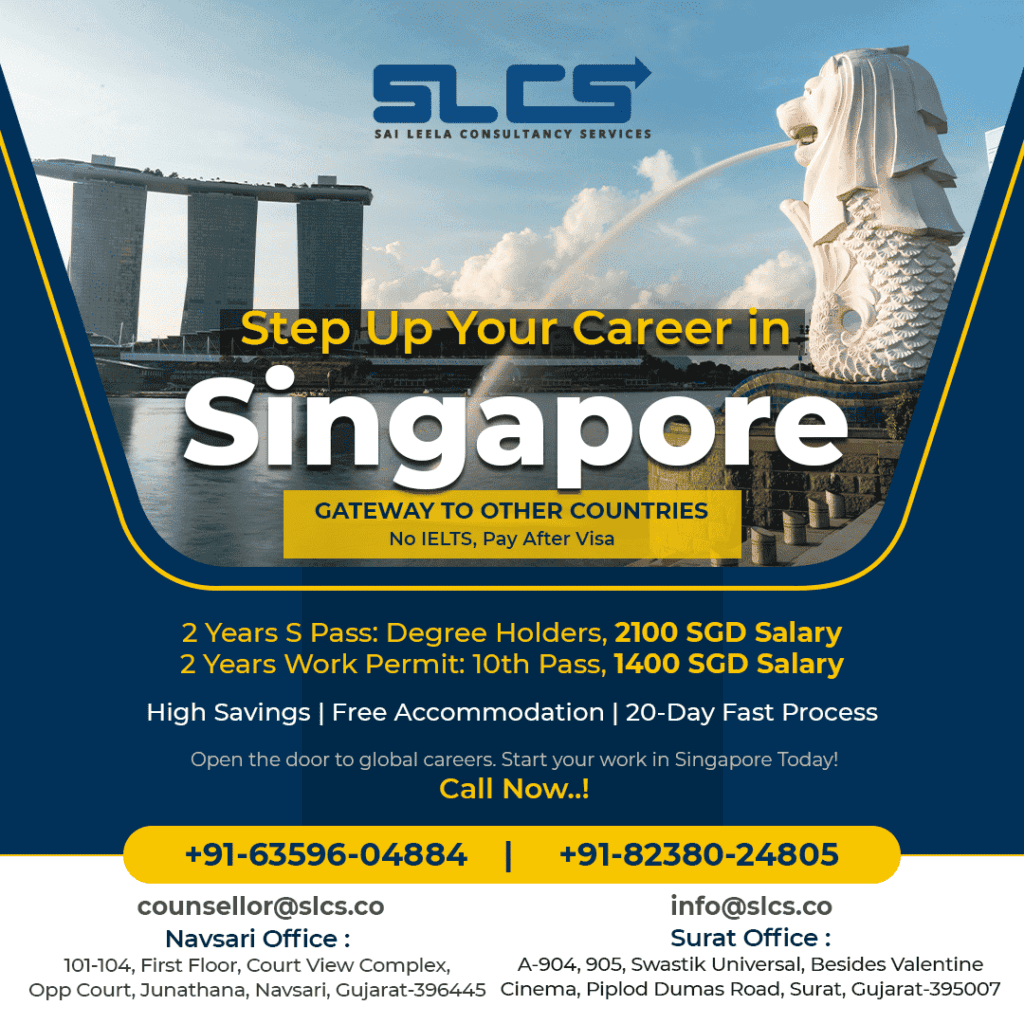 Study & Work Opportunity in Singapore. No IELTS Required, Pay After Visa.
