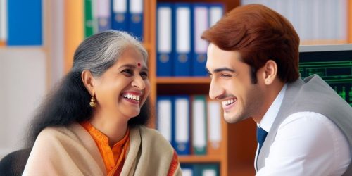 A happy, smiling customer with our visa consultant