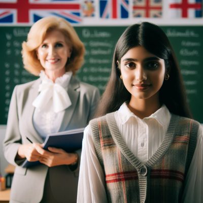An Indian Student in a college in UK with professor