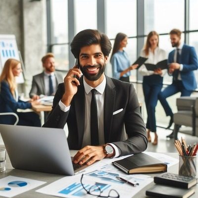 Work Visa Professional sitting in a MNC office Abroad